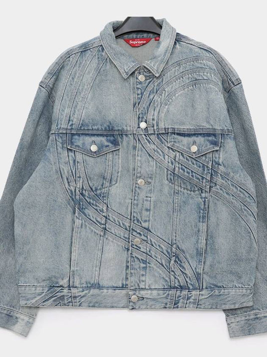 S Logo Trucker Washed Denim Men Jacket SS24J53 WASHD BLUE - SUPREME - BALAAN 2