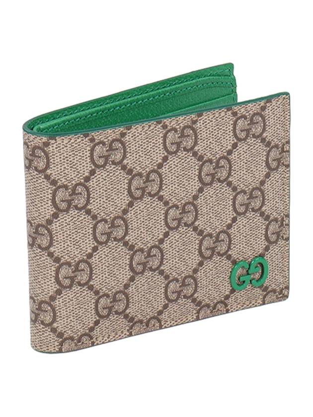 Logo GG Supreme Canvas Half Wallet Beige Ebony Supreme - GUCCI - BALAAN 4