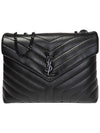 Black Monogram Loulou Matelasse Y Leather Medium Shoulder Bag Black - SAINT LAURENT - BALAAN 1