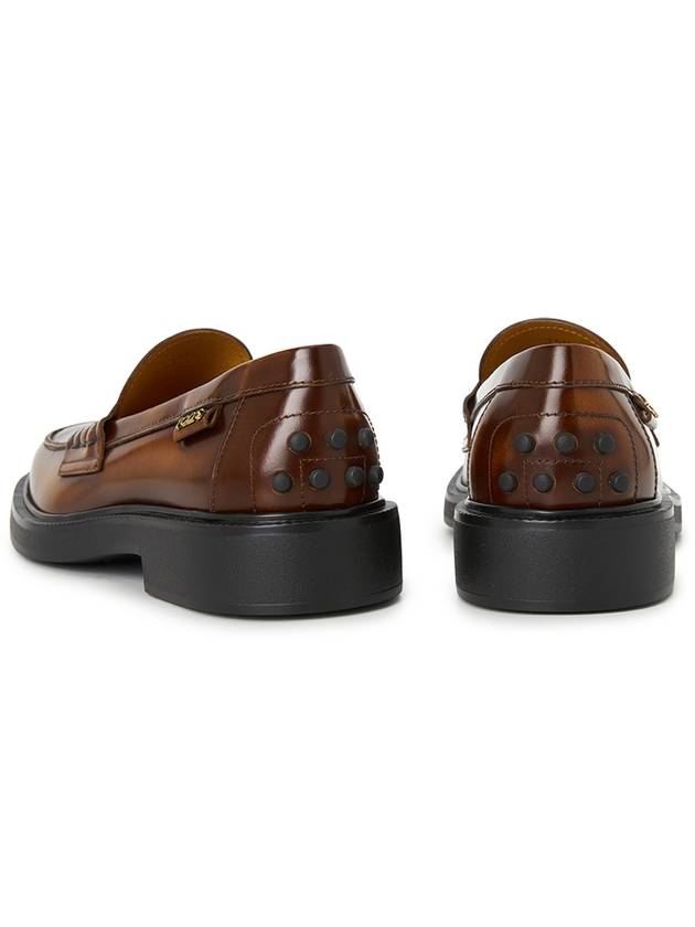 Logo Detail Leather Loafer Brown - TOD'S - BALAAN 7