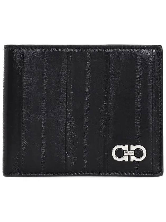 Cartera Gancini Metal Logo Half Wallet Black - SALVATORE FERRAGAMO - BALAAN 2