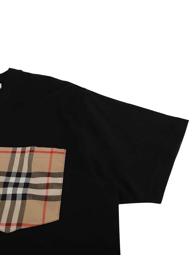 Check Pocket Cotton Short Sleeve T-Shirt Black - BURBERRY - BALAAN 6