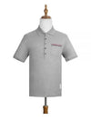 Men's Three Stripes Pocket Mercerized Short Sleeve Polo Shirt Light Grey - THOM BROWNE - BALAAN 2