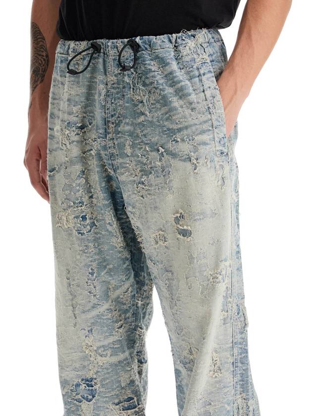 distressed denim jacquard pants - DIESEL - BALAAN 4