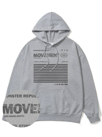 Social Stance Gray Overfit Hoodie Gray - MONSTER REPUBLIC - BALAAN 1