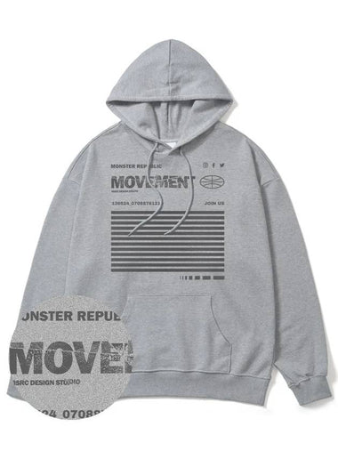 Social Stance Grey Overfit Hoodie Grey - MONSTER REPUBLIC - BALAAN 1