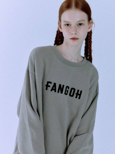 Embroidered F Logo Crew Neck Sweatshirt Grey - FANGOH - BALAAN 1