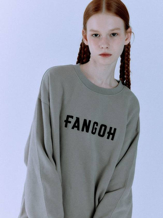 F logo embroidered crew neck sweatshirt Gray - FANGOH - BALAAN 2