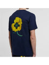 Flower Print Logo Short Sleeve T-Shirt Navy - KENZO - BALAAN 8