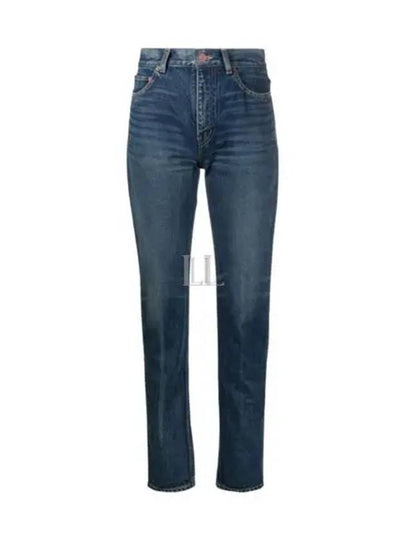 Cindy Mid Rise Denim Jeans Dark Beach Blue - SAINT LAURENT - BALAAN 2