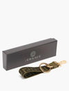 Greca Jacquard Converse Leather Clip Split Keyring Green - VERSACE - BALAAN 5