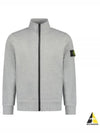 Men's Wappen Patch Cotton Zip Up Jacket Grey - STONE ISLAND - BALAAN 2