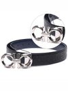 Gancini Buckle Reversible Leather Belt Navy Black - SALVATORE FERRAGAMO - BALAAN 3