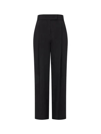 Women s Two Tuck Pleated Silk Pants Black - GIORGIO ARMANI - BALAAN 1