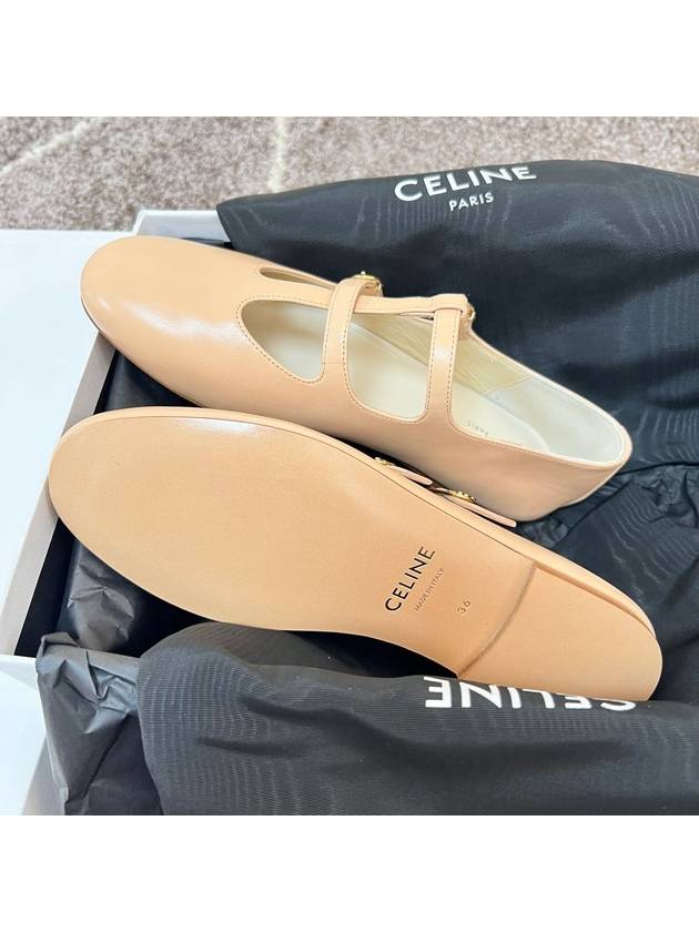 Les Double Strap Lambskin Ballerinas Pink - CELINE - BALAAN 7