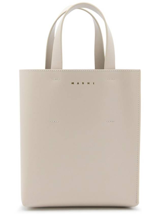 Museo Mini Leather Tote Bag Ivory - MARNI - BALAAN 1