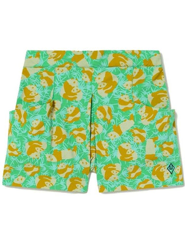 Kids Panda Print Pocket Short Pants Green S23052 295AV - THE ANIMALS OBSERVATORY - BALAAN 1