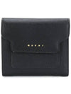 Saffiano Square Bicycle Wallet Black - MARNI - BALAAN.