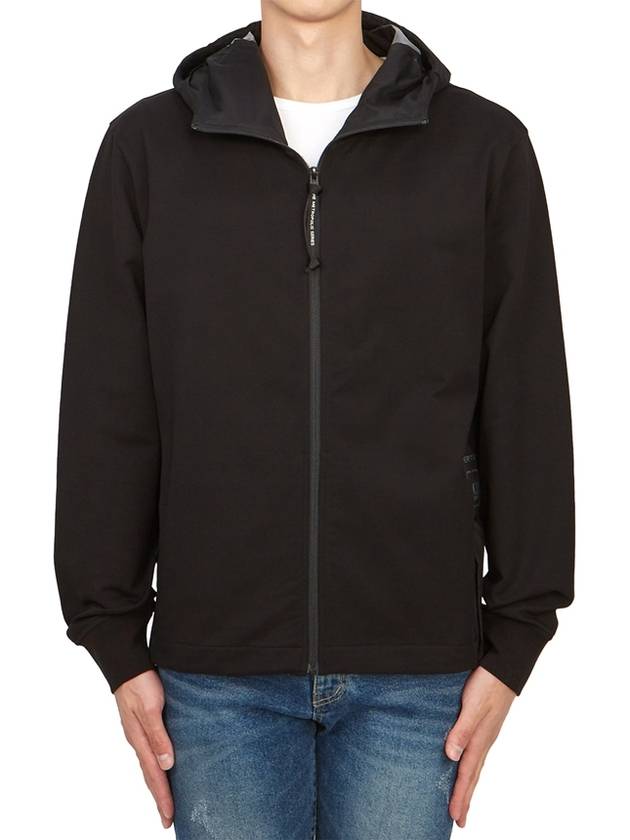 Metropolis Series Stretch Fleece Mixed Hooded Jacket Black - CP COMPANY - BALAAN 3