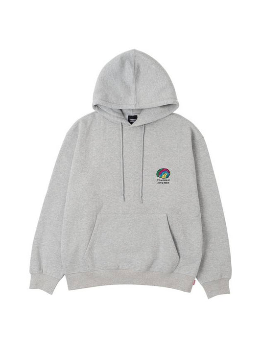 Men's Embroidery Cotton Hoodie Grey - STOCKHOLM SYNDROME - BALAAN 1