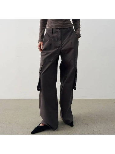 Cotton Field Wide Pants Grey - NOIRER FOR WOMEN - BALAAN 1