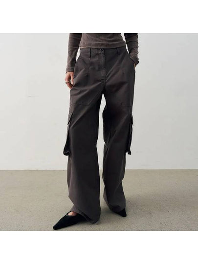 Cotton Field Wide Pants Grey - NOIRER FOR WOMEN - BALAAN 2