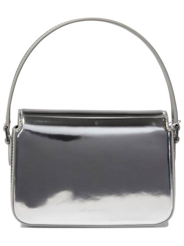 Self-Portrait Silver Leather Top Handle Bag - SELF PORTRAIT - BALAAN 3