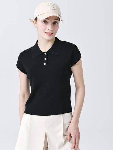 Cool Tetched Polo Collar Black Stingray Fit Knit DO3242KT002 1 - DOYOUKNOWMC GOLF WEAR - BALAAN 1