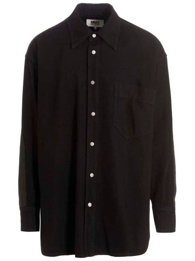 Oversized Denim Shirt Jacket Black - MAISON MARGIELA - BALAAN 1