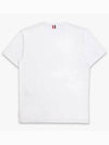 Men's Medium Weight Jersey Tipped Pocket Crewneck Short Sleeve T-Shirt White - THOM BROWNE - BALAAN 3