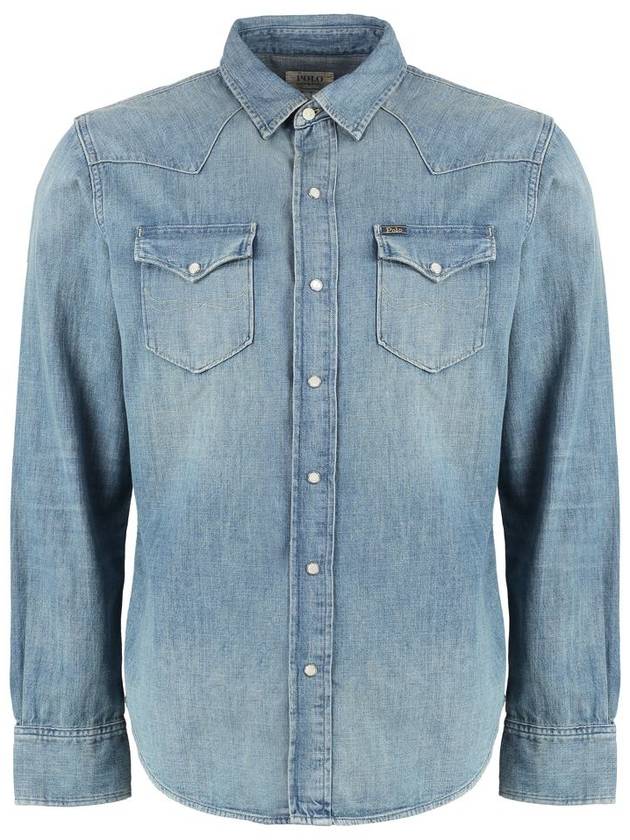 Denim Long Sleeve Shirt Blue - POLO RALPH LAUREN - BALAAN 2