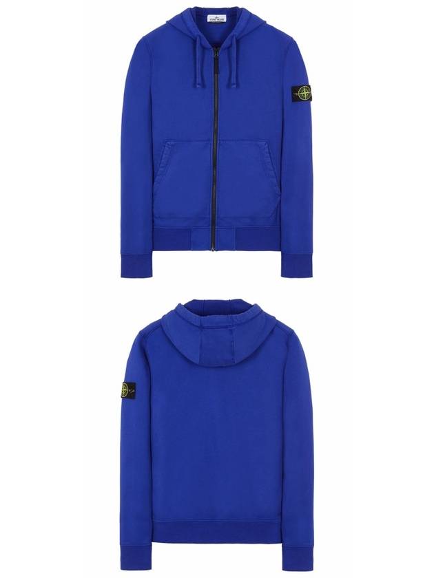 Men's Waffen Patch Fleece Zip Up Hoodie Bluette - STONE ISLAND - BALAAN 5