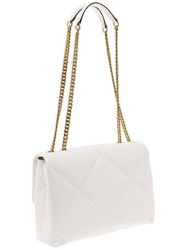 'Kira Diamond' White Crossbody Bag With Double T Logo In Quilted Leather Woman - TORY BURCH - BALAAN 3