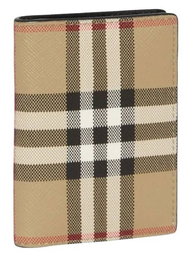 Vintage Check Leather Half Wallet Beige - BURBERRY - BALAAN 2