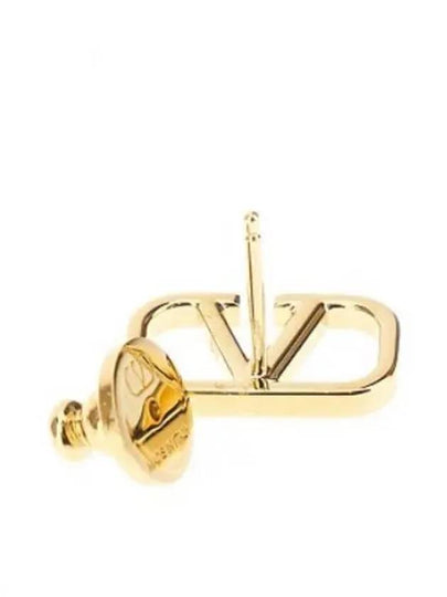 V Logo Signature Earrings Gold - VALENTINO - BALAAN 2