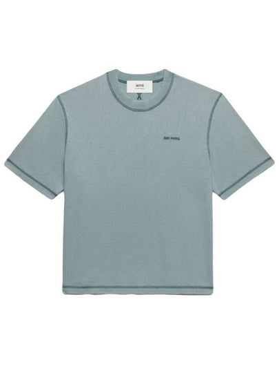 Fade out embroid logo short sleeve t-shirt mint - AMI - BALAAN 2