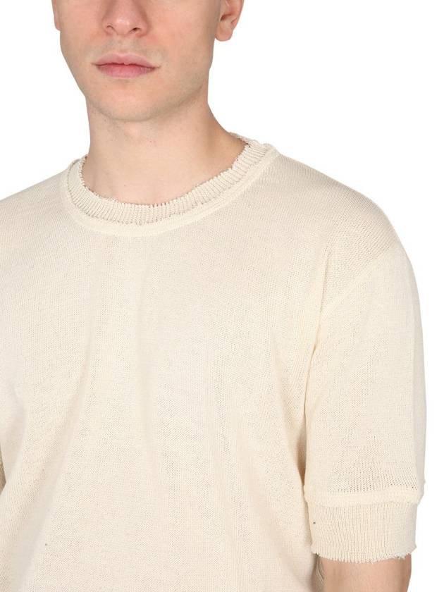 Signature Stitch Linen Knit Top Off White - MAISON MARGIELA - BALAAN 5