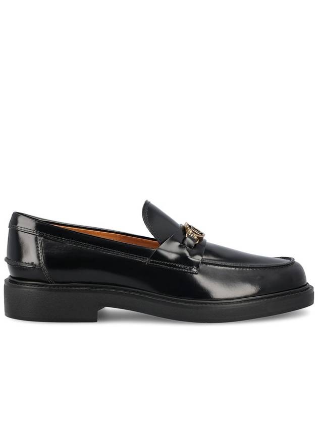 Metal Logo Leather Loafers Black - TOD'S - BALAAN 2