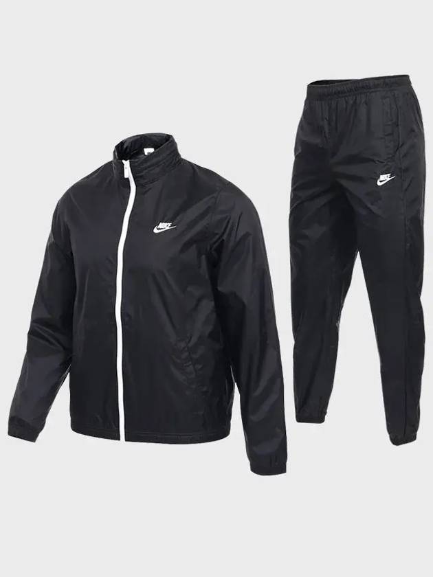 Club Lined Woven Tracksuit Black - NIKE - BALAAN 2