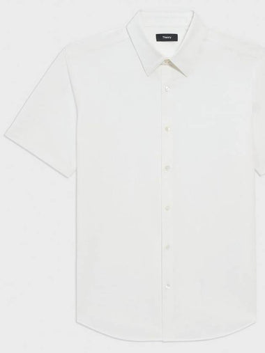 Structured knit Irving short sleeved shirt - THEORY - BALAAN 1