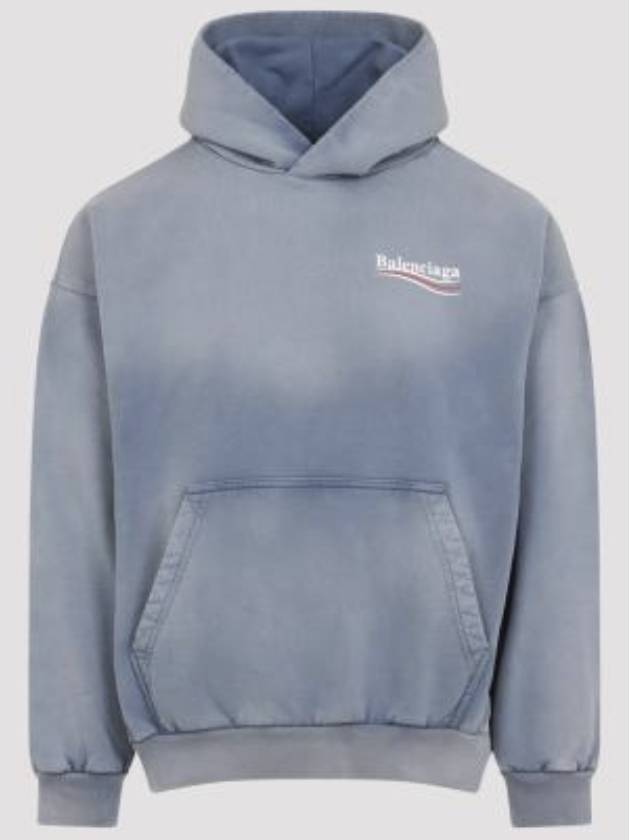 Logo Print Medium Fit Hoodie Fade Blue - BALENCIAGA - BALAAN 3