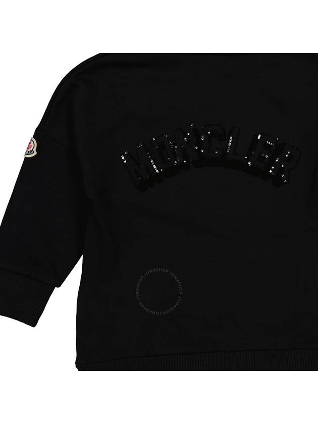 Moncler Girls Black Sequin Logo Hooded Jumper, Size 8A - MONCLER - BALAAN 3