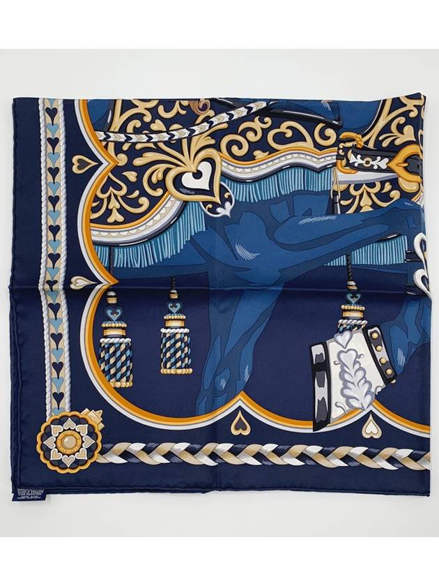 Harnais De Coeur Silk 90 Scarf Marine - HERMES - BALAAN 6