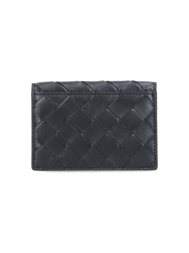 Intrecciato Flap Business Card Wallet Black - BOTTEGA VENETA - BALAAN 3