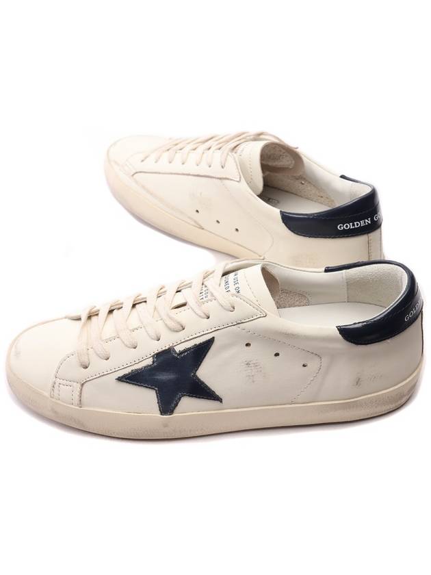 Superstar Beige Night Blue Heel Tab Sneakers - GOLDEN GOOSE - BALAAN 7