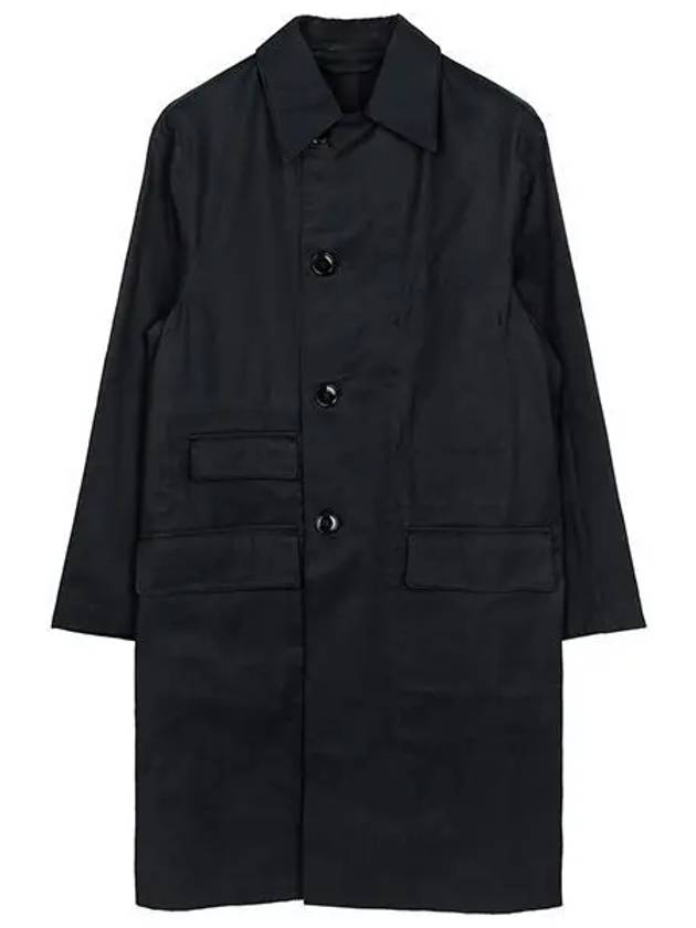 Coated Cotton Trench Coat Navy - LEMAIRE - BALAAN 2