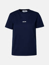 Micro Logo Cotton Short Sleeve T-Shirt Navy - MSGM - BALAAN 1