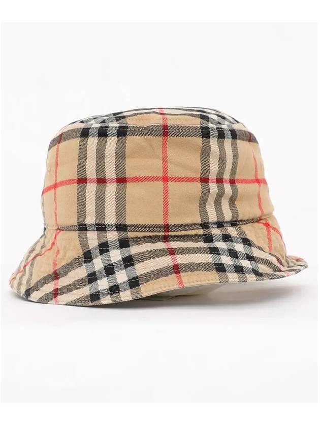 Check Cotton Bucket Hat Beige - BURBERRY - BALAAN 3