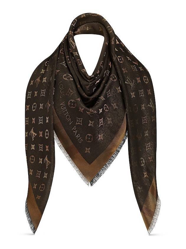 So Shine Monogram Silk Scarf Brown - LOUIS VUITTON - BALAAN 1