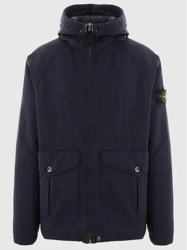 Logo David TC Down Hooded Jacket Navy - STONE ISLAND - BALAAN 2